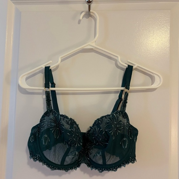 Chantelle Other - Chantelle Champs Elysées Lace Unlined Demi Bra - Eden Green Multico, Size 32DD